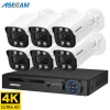 Sistema Nuovo Kit di sistema di sistema di sicurezza 8MP Kit di sistema 4K Microfono audio H.265 Poe NVR AI Color Night Home Sorveglianza della telecamera Outdoor Xmeye Set