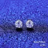 Pag Mag High Carbon Diamond Earrings Silver Set Mosang Fashionable and Simple for Women