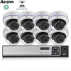 System AZISHN Face Detection H.265 8CH 5MP POE NVR CCTV System Kit 5MP Audio Record IP Camera Outdoor Waterproof Video Surveillance Set