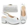 Scarpe eleganti Arrivo Africa Shoe and Borse Set decorate con spicchi di strass per donna la borsa da sposa italiana