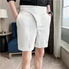 Klassisk stil mens smala shorts sommar affärsmode tunna stretch korta avslappnade byxor man vit svart grön 3xl 240403