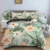 Bedding Sets Plant Tropical 3 PCs Tampa de edredão Conjunto de folhas de moda Folhas Florais Pouco de Brotação para Crianças do quarto Infantil