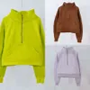 Lu allineare mezza allineamento donna algin ad imbuto con cappuccio con cerniera con cerniera addensata per maglione termico giacca da appuntamento sportivo per abiti da palestra all'aperto Lady G Lemon Woman