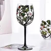 Wine Glasses Four Seasons Trees Goblet Creative Printed Round Glass Cup For Beer Cocktail Large Capacity Gift