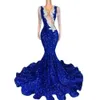 2024 seksowne królewskie niebieskie luksusowe sukienki na bal maturalne iluzja