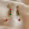 Brincos do garanhão Design de cores contrastantes da garota, joias de presente de brindes de árvore de Natal em turbilhão de Natal