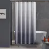 Shower Curtains Gradient Color Curtain Waterproof Quick Dry Fabric Bath For Bathtub Bathing Cover With Hooks Bathroom Decoration