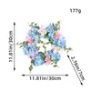 Decorative Flowers Hydrangea Christmas Wreath Spring 12 Inches Blue White Pink Artificial Summer Farmhouse Floral Flower All