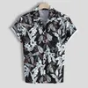 Men's Casual Shirts Printed Mens' Beach Blouses Short Sleeved Cardigan Lapel Thin Tops Summer Fashion Shirt Top Blouse Ropa Hombre