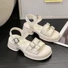 Women Sandals Beach Shoes for Summer Heels AllMatch Med Clogs Wedge Sandalen Girls Medium Platform Outsid 240326