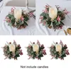 Decorative Flowers 25cm Artificial Greenery Wreath DIY Candlestick Garland Candle Ring Wedding Party Christmas Home Table Centerpiece Decor