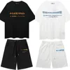 Trapstar Tracksuit Men Shorts et T-shirt Set Haikyuu Mens Designer de haute qualité Broidered Cotton Loose Short Sets SIZE S M L XL