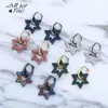 Stud Earrings Alliceonyou 5 Color vijfpuntige ster Iced Out Cubic Zirconia Hoge kwaliteit Hip Hop Fashion Sieraden voor vrouwencadeau