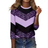 Frauen T-Shirts Mode Casual T-Shirts Rund Hals Raglan Ärmel 3/4 bedrucktes Pullover Jugendliches elegantes Hemd Ropa Mujer Juvenil