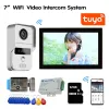 Intercom Tuya Wifi 7 inch Video Door Phone Intercom Entry System 1 Monitor+1 RFID Access HD Camera+Electric Magnetic Lock Access Control