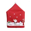 Stol täcker 2 st/set jultomten röda hatt dekorativ julmiddagsbord party hem dekoraton tygstolar täcker