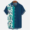 Casual shirts voor heren zomer Hawaiiaans plantpatroon shirt mode straatkleding 2024 mannen vrouwen oversized y2k tops korte mouw blouse