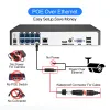 Sistema Techage 8CH 3MP Poe Security Camera System NVR Kit de duas vias AUDIO AI IP Câmera Humana Detectar Vídeo ao ar livre vigilância