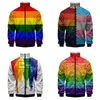 Men's Jackets Coats Free LGBT Flag 3D Printed Zipper Jacket Long Sleeve Men Women Fashion Clothes Male Casual Hoodies