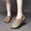 Sapatos casuais Koznoy 1,5cm de camurça de vaca genuína mulher elegância de luxo apartamentos de luxo senhoras mocassins rasos de solado macio de solado étnico