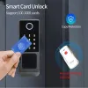 Verrouillage étanche d'empreinte digitale verrouillage de tuya application wifi télécommande carte de porte de porte intelligente mot de passe numérique mot de passe numérique