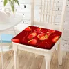 Kudde bär frukt jordgubbe tryckstol sittande s stolar kudd dekorativ kvinna som tittar på TV mediterar kuddar dekor