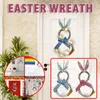 Fiori decorativi Forma del cuore Forma Decorazioni di Pasqua con luci che decorano il cerchio di rattan piccole ghirlande da bosso per interno