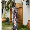 Europe Kimono Women Cardigan Holiday Kaftan Sexig Boho Dress Beach Cover Up Caftan African Long Sleeve Robe