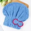 Handtuch 1pcs Mikrofaser Schnelles Haar Trocknen Bad Spa Bowknot Wrap Cap Bad Accessoires Bonnets Frauen Designer Dusche