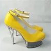 Chaussures de danse 15cm cm High talon chaussure jaune sexy modélisation de piste de piste de tentation club