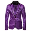 Suisses masculines 2024 Sequins One Bouton Suit Taille européenne Single Western Coat Performance Robe Casual