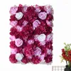 Decorative Flowers Rose 60x40cm 3D Artificial Flower Wall For Wedding Home Party Christmas Decoration Silk Background 2024 Floral Backdrop