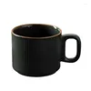 Tasses Stripes verticales Mug en céramique 220 ml Cafe Home Porcelain Tea Coffee tasse avec manteau de manège