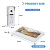 Intercomunicultura de 10 polegadas WiFi Video Intercom Home Tuya Smart Life Video Phone System Teless Touch Screen 1080p RFID Video Doorbell Câmera