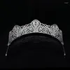 Haarclips Bridal Jewelry Zirkon Tiaras en kronen CZ Cubic Zirconia Headpiece for Brides Party Dress Hoofdband Bruiloft Accessoires