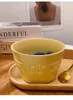 Skålar keramisk skål fast färg avancerad designkänsla utsökta söta utmärkta gula familjemedlemmars individuella syften