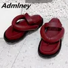 Kapty 2024 Flip Flop Kobieta Slipper Pink Wine Czerwona platforma Slajd Oryginalny skórzany chleb na plażę butów w stylu letnich mułów