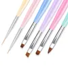 6pcs Nail Art Brush Design Tip Peinture Dessin de sculpture Dotting Pen Acrylique Gel UV POLOT TOL MANICURE