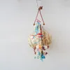 Other Bird Supplies Handmade Straw Weaving Cap Shape Parrots Chew Toy Birdcage Hanging Swing Standing Perches For Cockatiel Conure