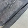 Sweter damska europejska marka mody Grey Wool i kaszmirowa mieszana z kapturem sweter