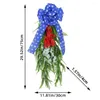 Decoratieve bloemen Patriottische krans voor voordeur 4 juli Memorial Day Decor Artificial Flower Decorations with Red