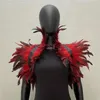 Party Decoration Gothic Natural Feather Shawl Scarf Halloween Carnival Costume Roll Play Holiday Bar Stage Costumes Props