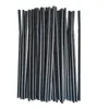 Tass jetables pailles 100pcs buvant 210 mm noirs longs flexible de fête de mariage fournit des accessoires de cuisine de boisson en plastique