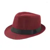 Berets Gentleman Bowler Chapeaux Fashion Retro Men Fedoras Adult Classic Chapeau Male Sun Outdoor Old Man Wide Brim Hat