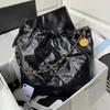10A Mirror Quality Luxury designers bag 22 handbag Chain tote Mini Bucket Bags 35cm shopping bag Calfskin Quilted Tote Black Purse Womens Shoulder Silver Chain Bag c