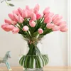 Fleurs décoratives 1 pc jardin artificiel tulipes réel touch tulip bouquet décor mariage pour décorations de mariage à la maison fausse fleur