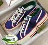 Nouveau tennis 1977 Chaussures décontractées Chaussures Designer Femmes Shoe Italie Green et Red Stripe Rubber Sole pour Stretch Cotton Low Platform Top Men Sneaker