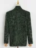 Kvinnors kostymer Est Green Leopard grafisk kvinnlig blazer noterad långärmad temperament färgblock lös kappa