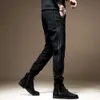 American Side Striped Leggings for Men's Casual Pants, New Autumn Work Clothes, Trendy Sports Denim Pants for Men