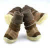Abbigliamento per cani scarpe da pet di pelliccia spessa cagnolini stivali da neve caldi inverno per caffè barboncino/rosa/viola
